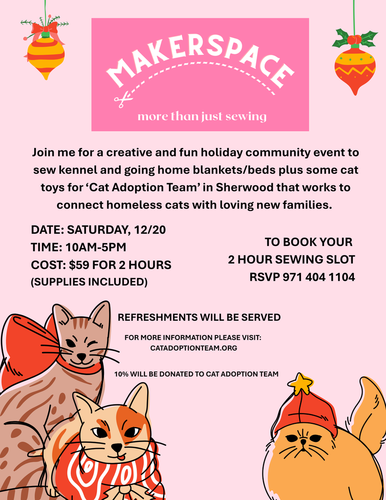 Community Sewing Event- 12/20/2025 (10am-5pm)