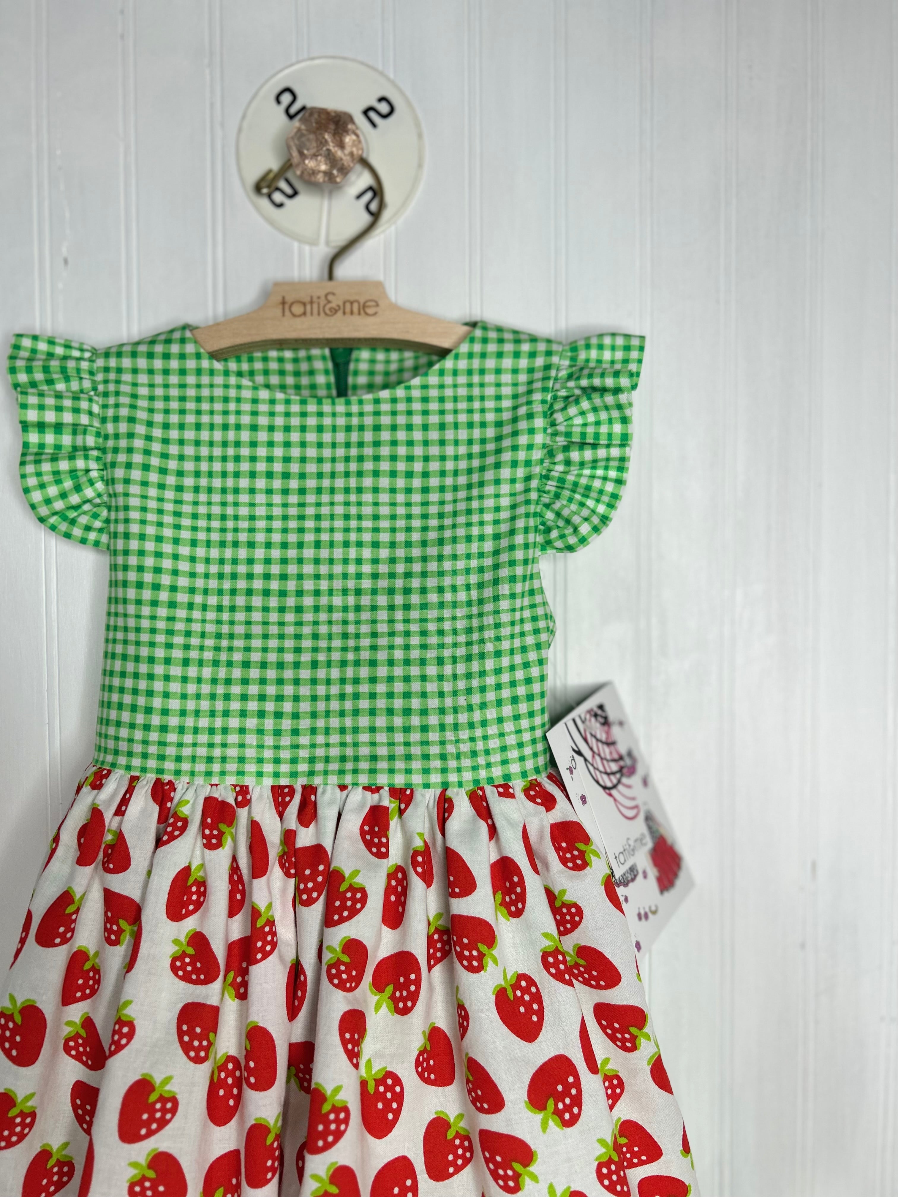 Mint Gingham Apron Dress- 2 year old
