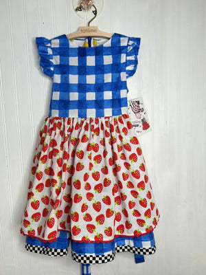 Bold Gingham Apron Dress- 4 year old
